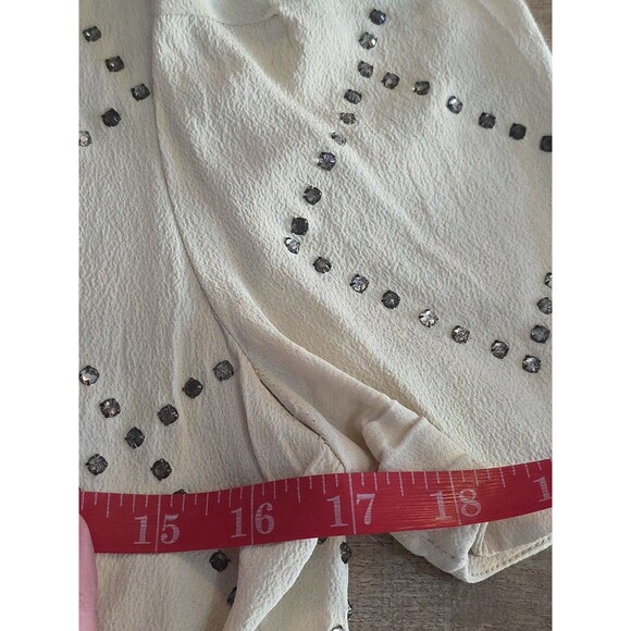 Vintage Original Design Cream Top with Rhinestones Medium to Large - Picture 4 of 9